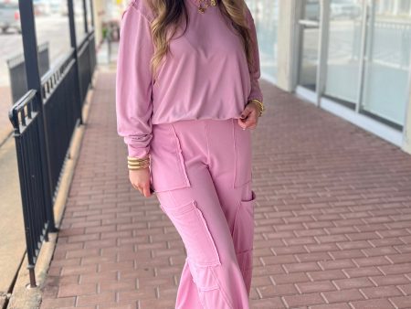 Versatile Utility Pants - Rose Pink Hot on Sale