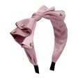 Pink Polyster & Pearl Bow-Accent Hard Headband Online Hot Sale