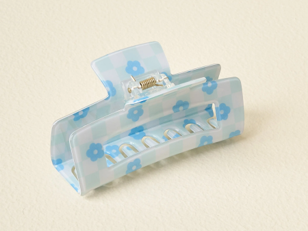 Daisy Check Claw Clip-Blue For Cheap