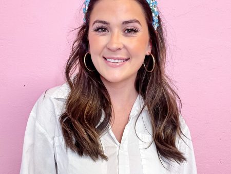 Sky Blue Bell Flower Headband Online Sale