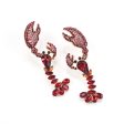 Red Crystal & Cubic Zirconia Lobster Drop Earrings Discount