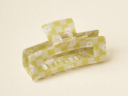 Daisy Check Claw Clip-Green Sale