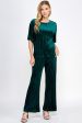 Velvet Pleated Pants-Green Cheap