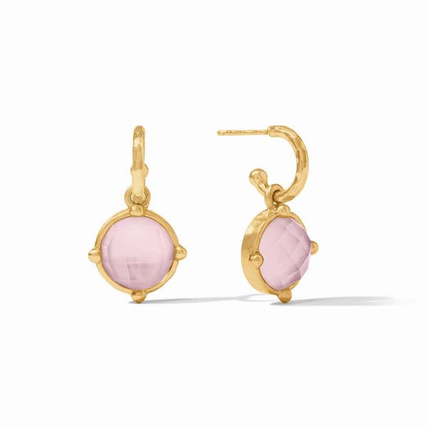 [Julie Vos] Honeybee Hoop & Charm Earrings-Iridescent Rose on Sale