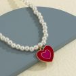 Pearl & Green Enamel 18K Gold-Plated Heart Pendant Beaded Necklace Online Hot Sale