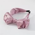 Pink Polyster & Pearl Bow-Accent Hard Headband Online Hot Sale