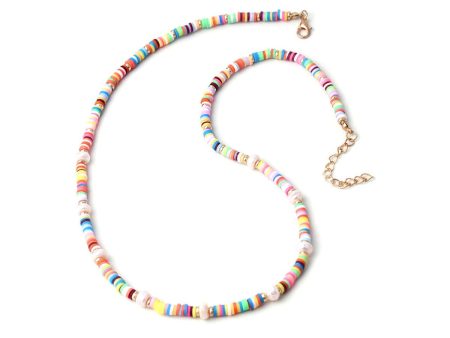 Pearl & Multicolor Polymer Clay 18K Gold-Plated Bead Necklace For Discount