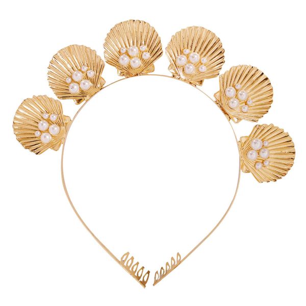 Pearl & 18K Gold-Plated Shell Headband Online Sale