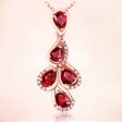 Red Crystal & Cubic Zirconia Multi-Teardrop Pendant Necklace Online