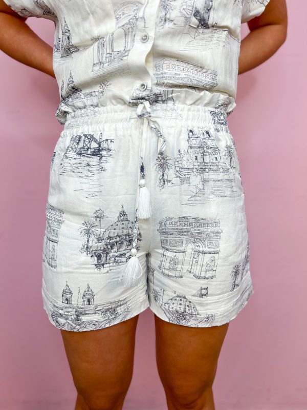 Lovely London Drawstring Linen Shorts For Cheap