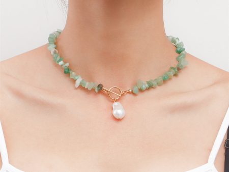 Pearl & Green Irregular Resin 18K Gold-Plated Drop Pendant Toggle Necklace Online Hot Sale