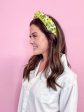 Citrus Brocade Headband With Crystals Supply