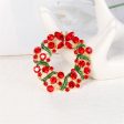 Red Crystal & Green Enamel Butterfly Wreath Brooch Sale