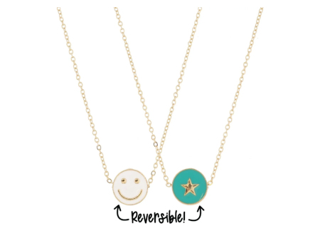 [Jane Marie] Kids Reversible Necklace-Happy Face Star Online now