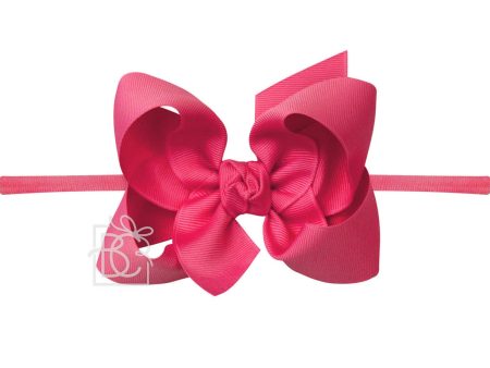 1 4  PANTYHOSE HEADBAND W SIGNATURE GROSGRAIN BOW: 4.5  Large   FUCHSIA Online Sale