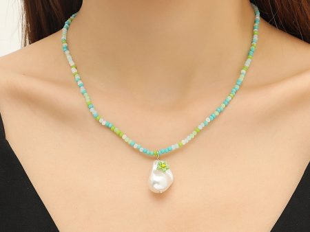 Pearl & Green Acrylic 18K Gold-Plated Flower Pendant Necklace Sale