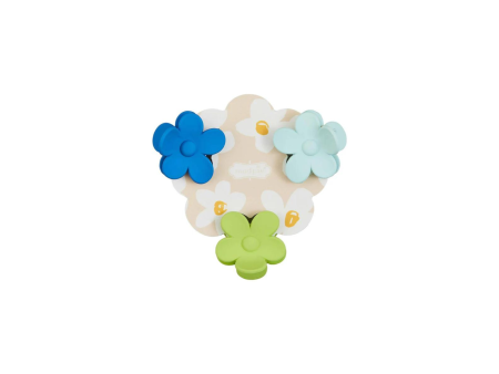 [Mud Pie] Mini Daisy Hair Clips - Blue Green Turq Cheap