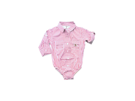 BullRed Fishing Onesie-Pink Gingham Online Sale