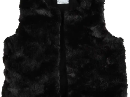 [Mud Pie] Girl s Fur Vest-Black Online Sale