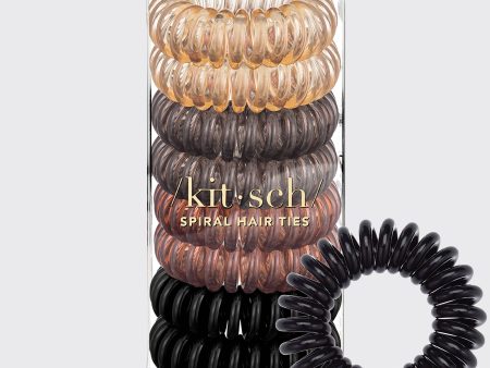 Spiral Hair Ties 8 Pack - Brunette Online now