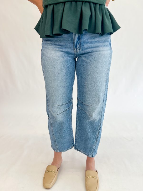 Far Out High Rise Barrel Jeans Online Hot Sale