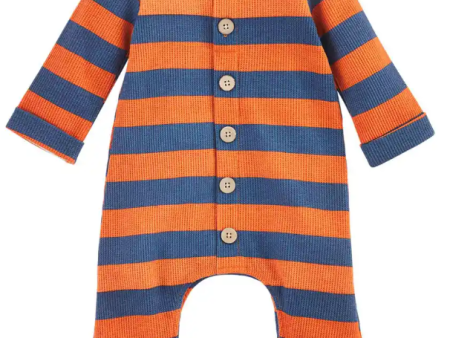 [Mud Pie] Striped Waffle Baby Bodysuit Online Hot Sale