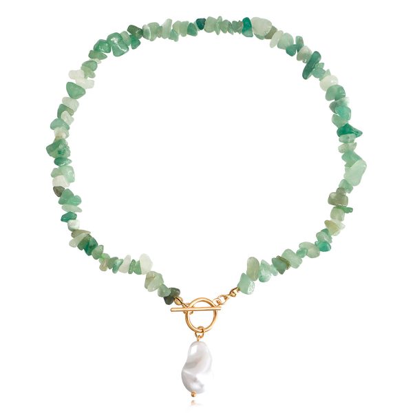 Pearl & Green Irregular Resin 18K Gold-Plated Drop Pendant Toggle Necklace Online Hot Sale