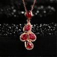 Red Crystal & Cubic Zirconia Multi-Teardrop Pendant Necklace Online