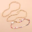 Pearl & Multicolor Howlite Polymer Clay 18K Gold-Plated Layered Necklace For Discount