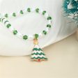 Pearl & Green Enamel Acrylic 18K Gold-Plated Festive Tree Pendant Necklace Discount