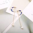 Pearl & Enamel 18K Gold-Plated Moon Chain Drop Earrings Cheap