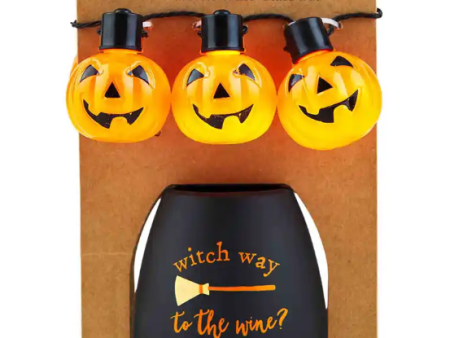 [Mud Pie] Witch Way Wine Glass For Sale