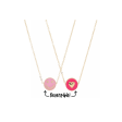 [Jane Marie] Kids Reversible Necklace-Happy Face Hot Pink Heart Hot on Sale