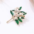 Pearl & Green Enamel 18K Gold-Plated Gardenia Brooch For Discount