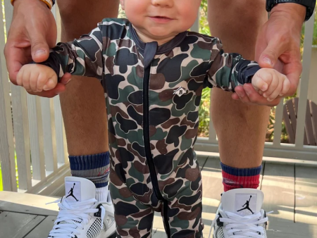 {Burlebo} Throwback Camo-Onesie For Cheap