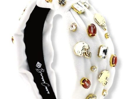 Fan Gear Football Headband-White For Discount