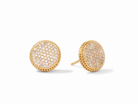 [Julie Vos] Fleur-de-Lis Pavé Stud Hot on Sale