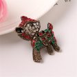 Red Cubic Zirconia & 18K Gold-Plated Reindeer Brooch on Sale