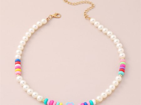 Pearl & Multicolor Polymer Clay 18K Gold-Plated Heart Beaded Necklace Online Hot Sale