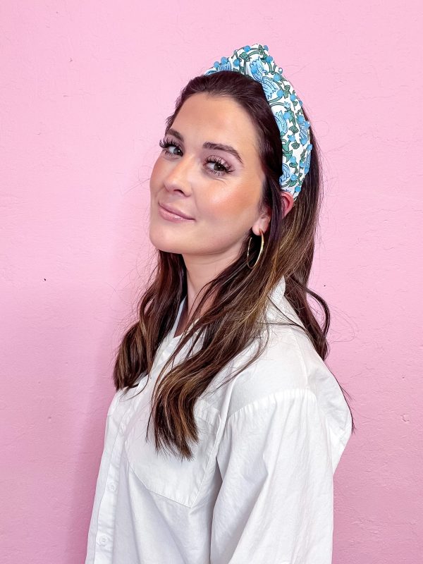 Sky Blue Bell Flower Headband Online Sale