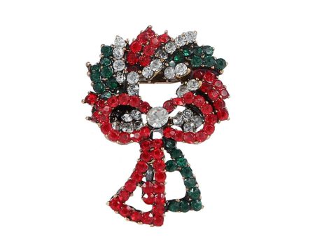 Red Cubic Zirconia & 18K Gold-Plated Bow Brooch Fashion