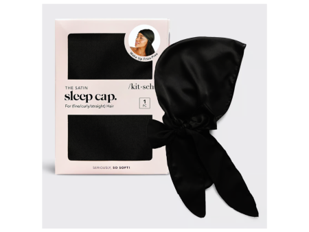 Satin Sleep Cap-Black For Discount