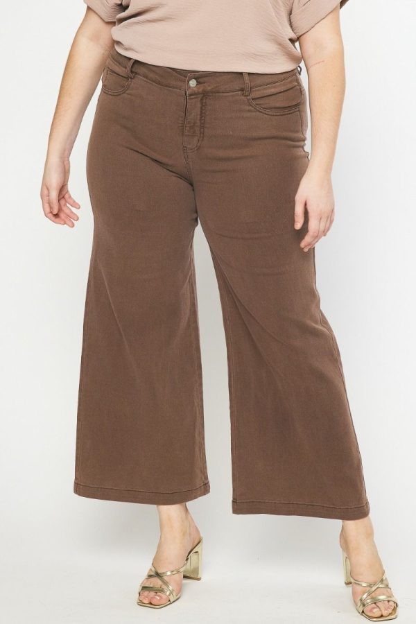 Don t Let Me Go Wide Leg Pant-Brown For Discount