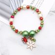 Pearl & Two-Tone Snowflake Bell Stretch Charm Bracelet Hot on Sale