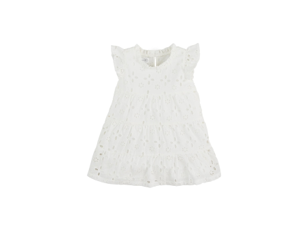 [Mud Pie] Mini Lula Eyelet Dress-White Hot on Sale