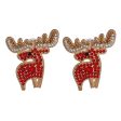 Red Cubic Zirconia & 18K Gold-Plated Reindeer Stud Earrings Online Hot Sale