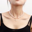 Pearl & Enamel 18K Gold-Plated Heart Pendant Choker Necklace Sale