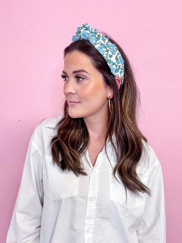 Sky Blue Bell Flower Headband Online Sale