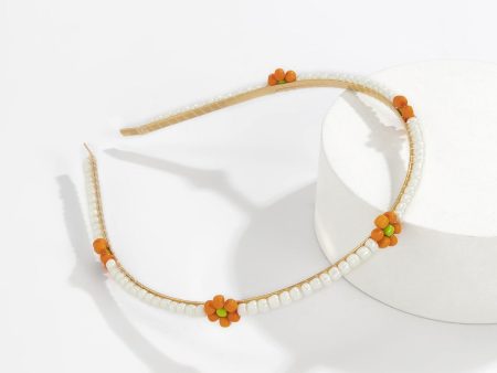 Orange Howlite & 18K Gold-Plated Floral Station Headband Online Hot Sale