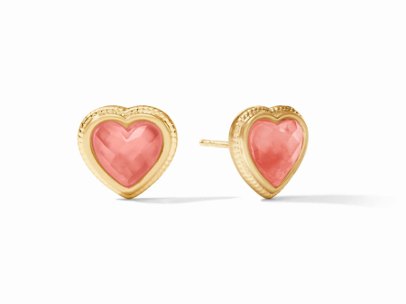 [Julie Vos] Heart Stud-Iridescent Blush Pink Online Sale